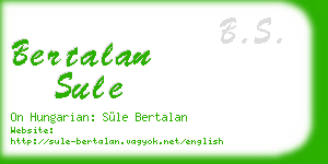 bertalan sule business card