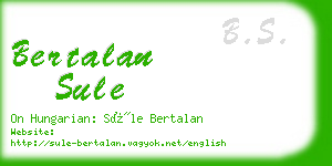 bertalan sule business card